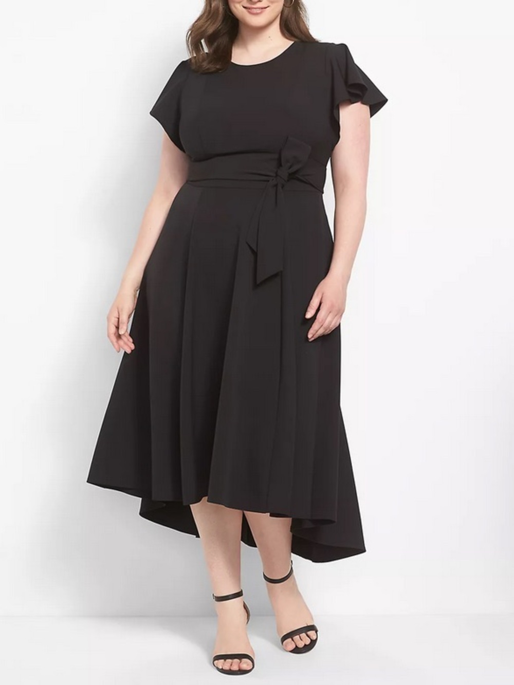 Lane Bryant Lena Flutter Sleeve High-Low Midi Dress w/ Waist Tie, Size 16, NWT
